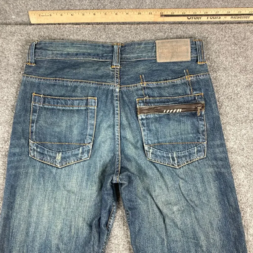 Casual Denim‎ Jeans Mens 30x32 Blue Straight Fit Medium Wash Zip Pocket Detail